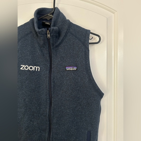 Patagonia Women's Better Sweater Blue Knit Zip Up Vest Zoom Logo size Medium - Picture 5 of 10